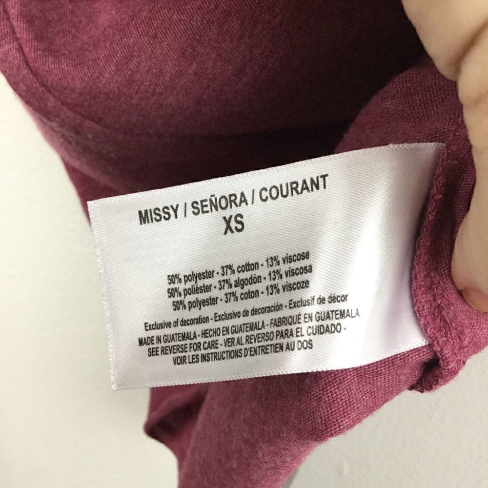 William Rast Burgundy Tee “Soul” Cap Sleeve Top, Size XS - Picture 6 of 8
